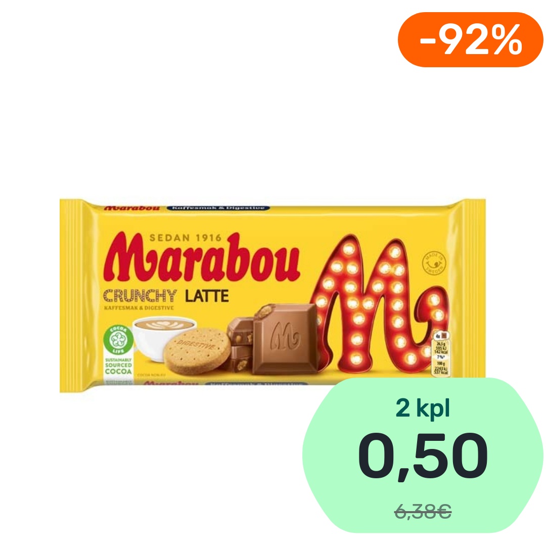 Marabou Crunchy Latte maitosuklaalevy 185g