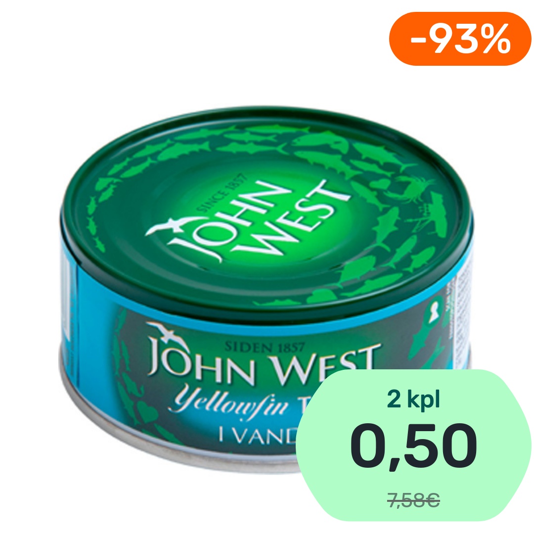 John West Yellowfin tonnikalaviipaleet vedessä 160/112g