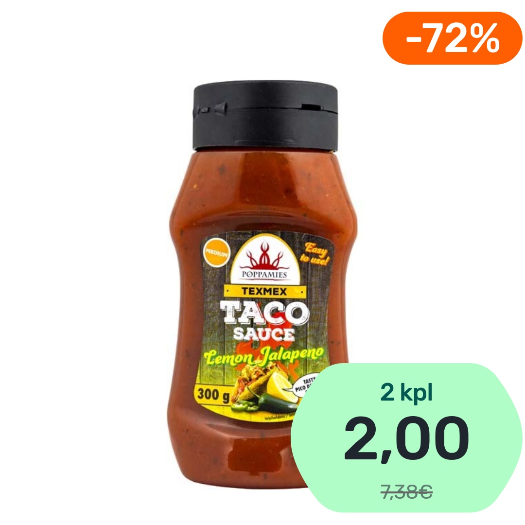 Poppamies Texmex Taco Sauce Lemon Jalapeno tacokastike 300g