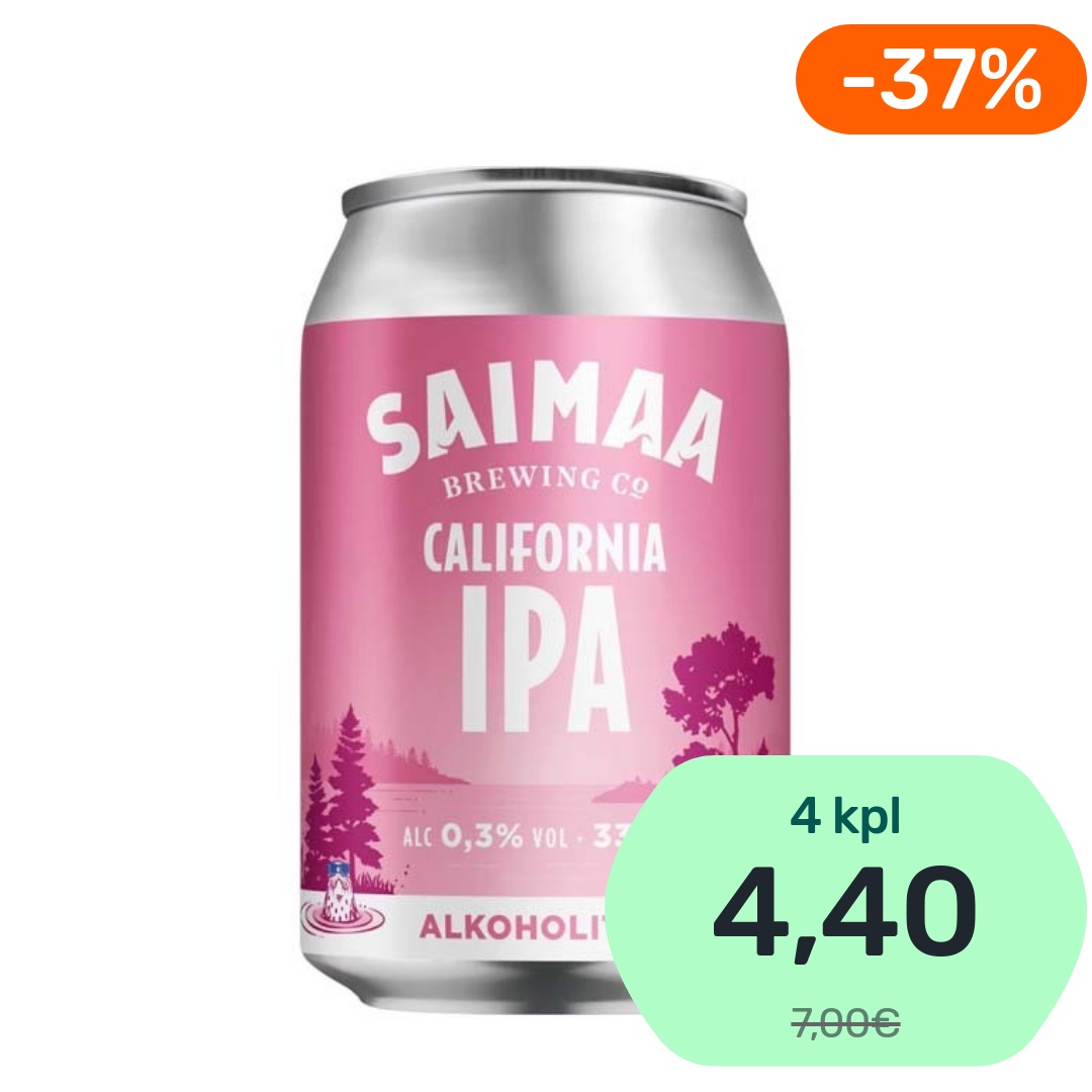 Saimaa Brewing Co California IPA alkoholiton olut 0,3% 330ml