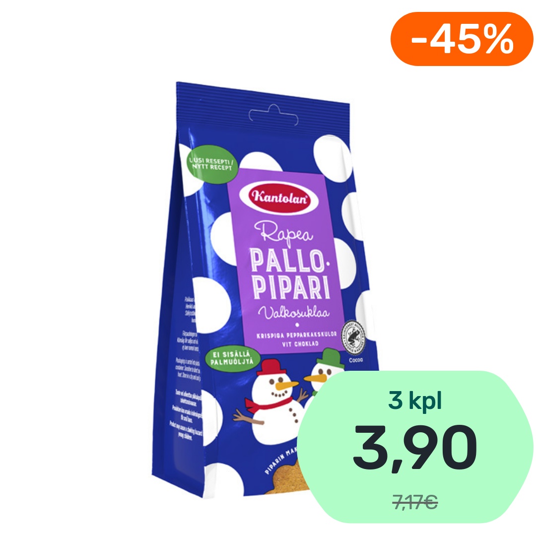 Kantolan Rapea pallopipari valkosuklaa 150g