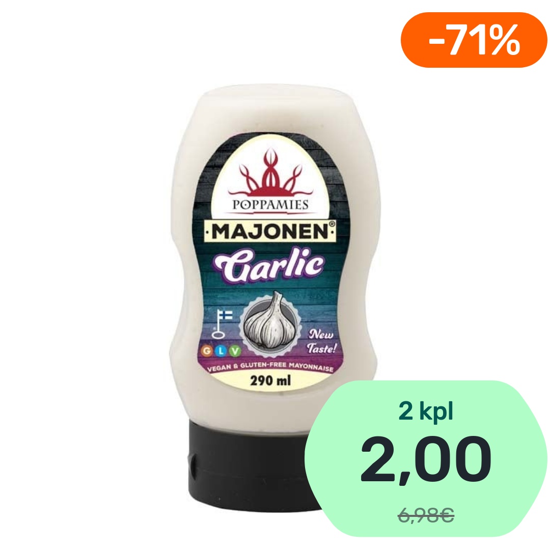 Poppamies Majonen Garlic majoneesi 290ml kts. kuvaus