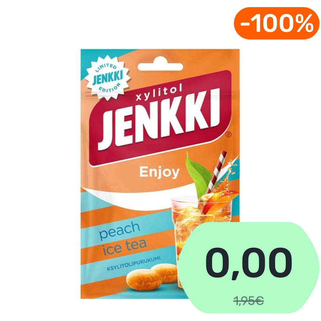 Jenkki Enjoy Peach Ice Tea ksylitolipurukumi 35g