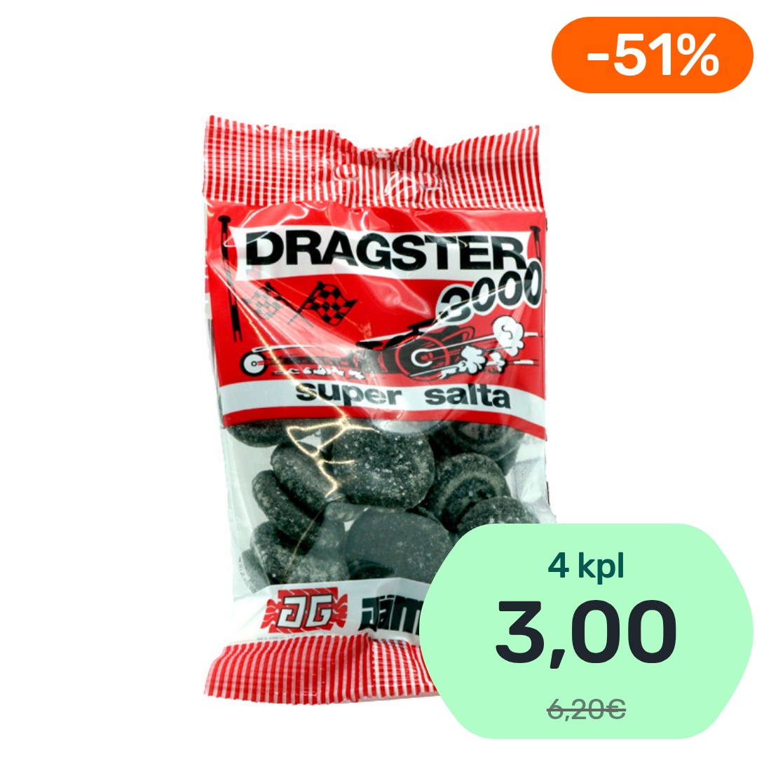 Dragster 3000 Super Salta salmiakki 65g