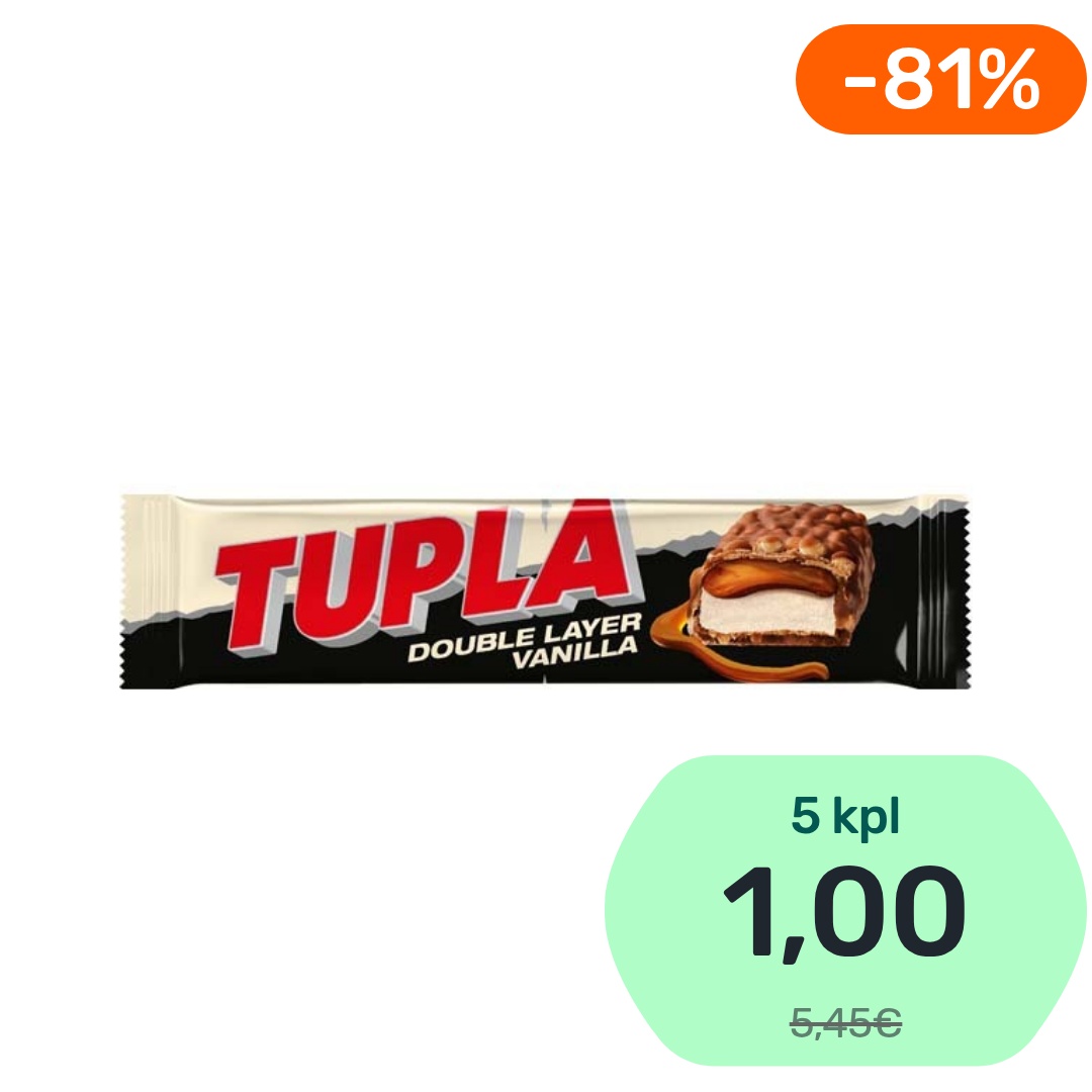 Tupla Double Layer Vanilla suklaapatukka 48g