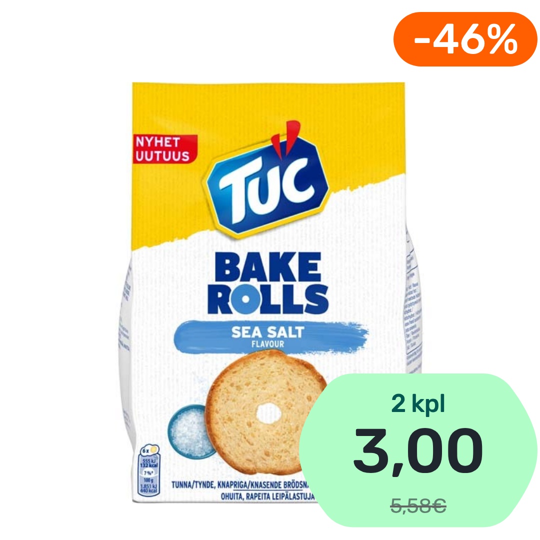 TUC Bake Rolls Sea Salt leipälastu 150g