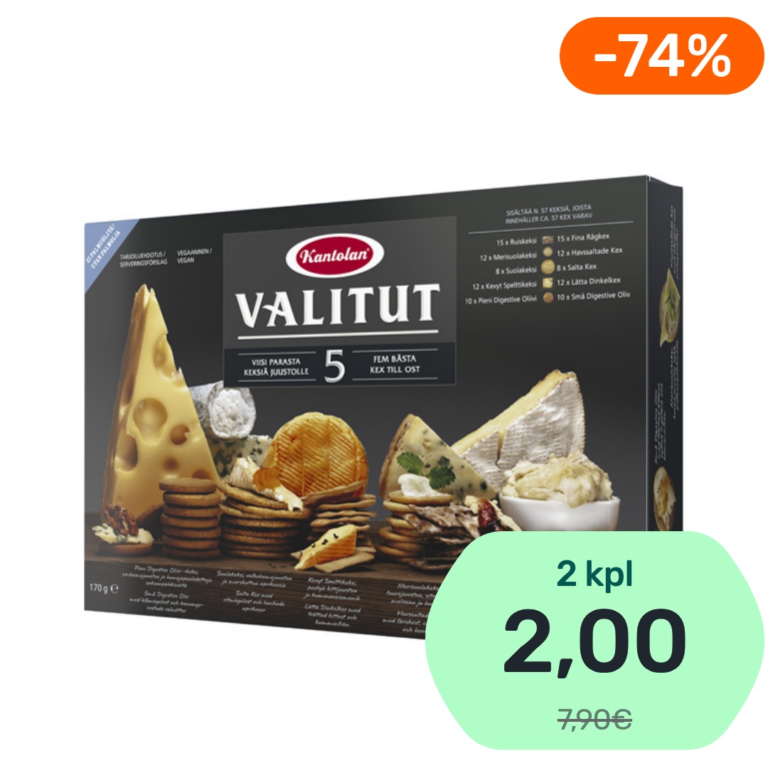 Kantolan Valitut 5 Parasta suolakeksilajitelma 170g