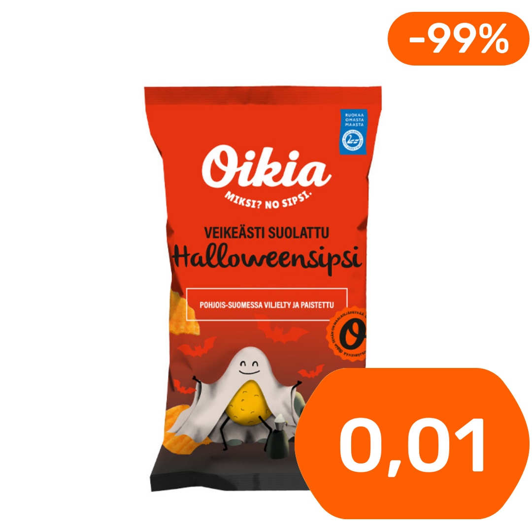 Oikia Veikeästi Suolattu Halloweensipsi perunalastu 100g