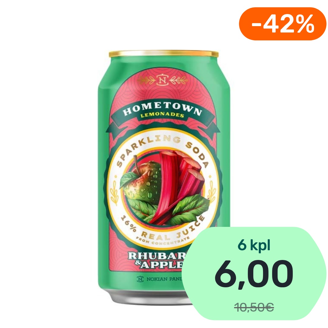 Nokian Panimo Hometown Lemonades Rhubarb & Apple virvoitusjuoma 330ml