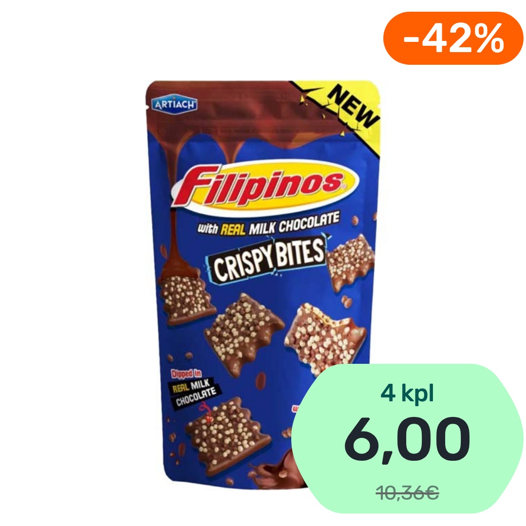 Filipinos Crispy Bites maitosuklaamakeinen 100g
