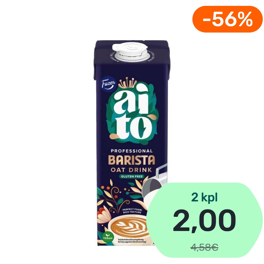 Fazer Aito Professional Barista kaurajuoma gluteeniton UHT 1l