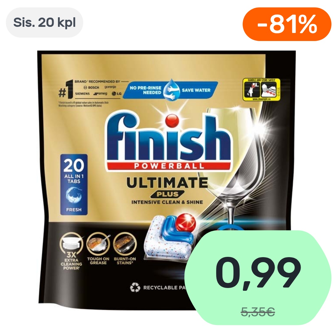 20kpl - Finish Ultimate Plus konetiskitabletti