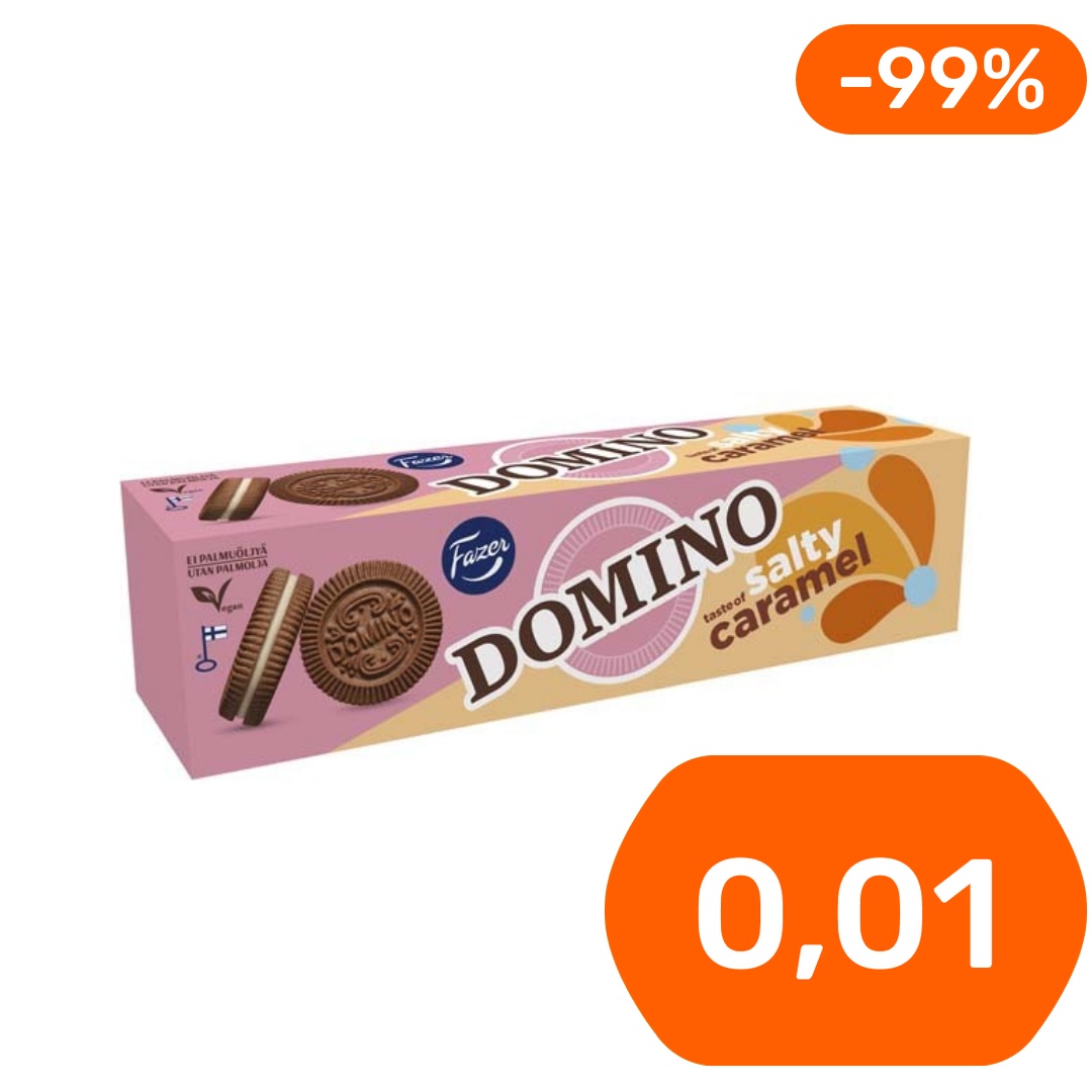 Fazer Domino Salty Caramel täytekeksi 175g