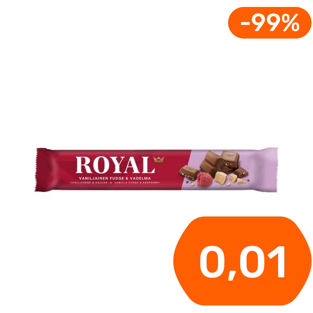 Royal Vaniljainen Fudge & Vadelma suklaapatukka 45g