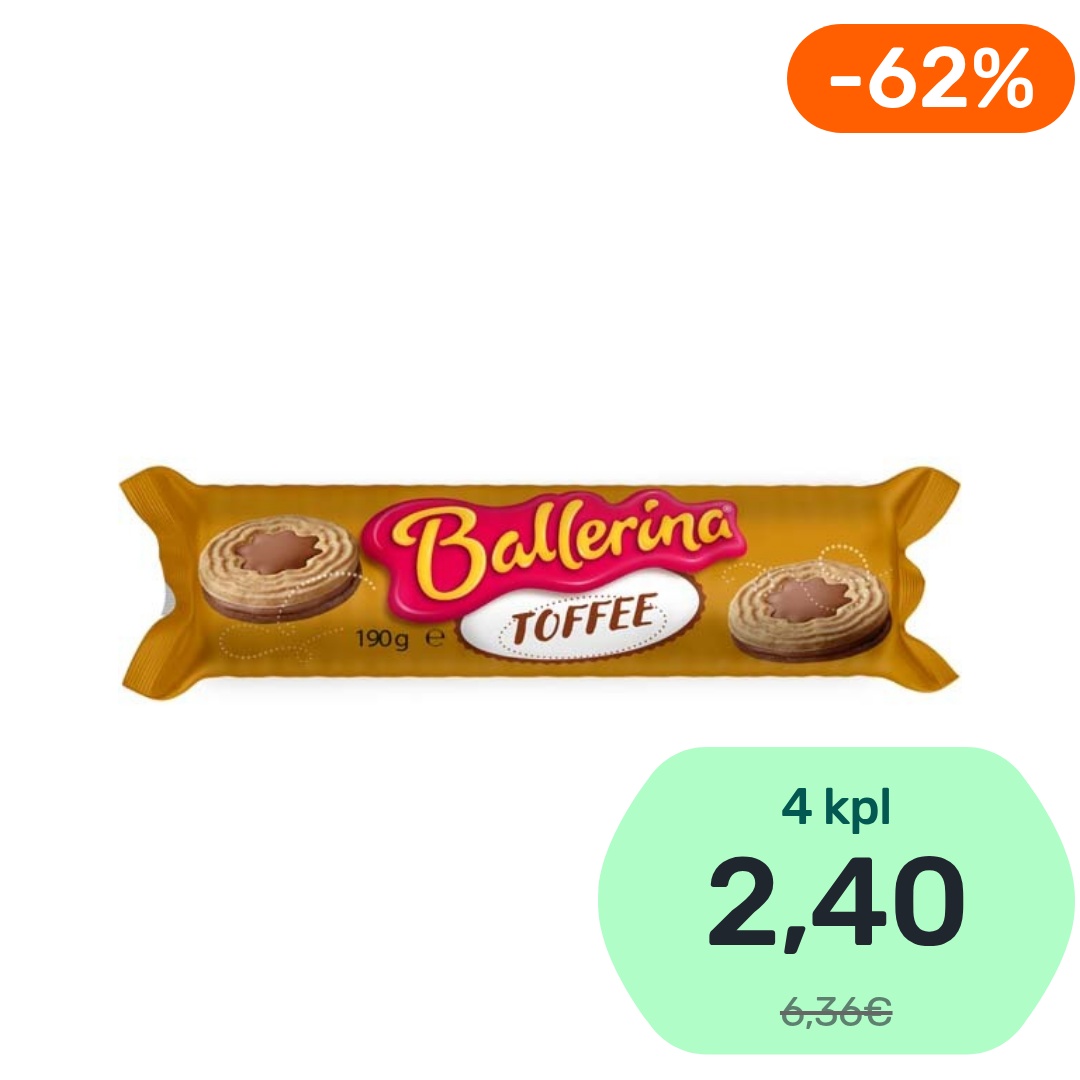 Kantolan Ballerina Toffee täytekeksi 190g