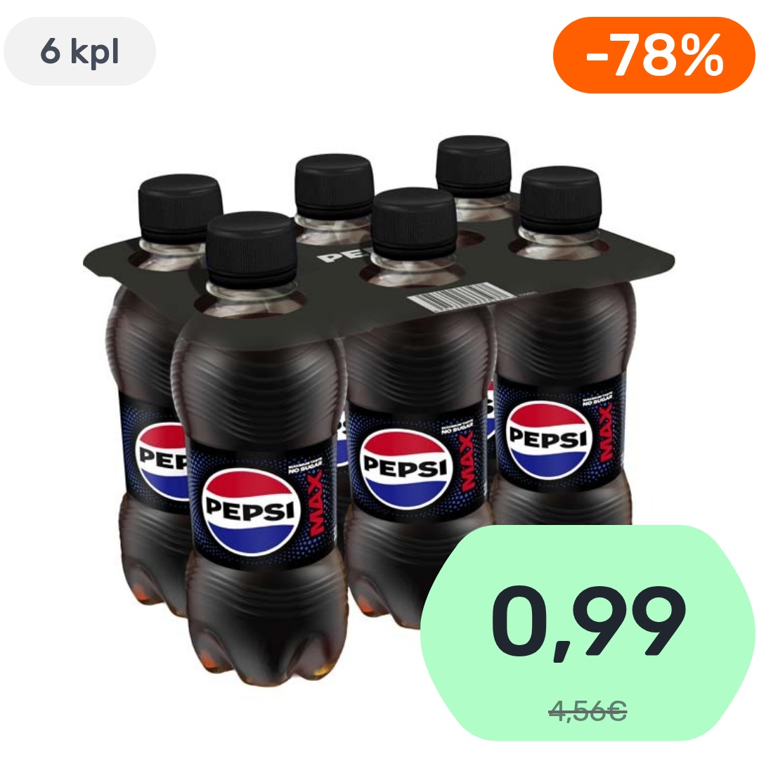 6kpl Pepsi Max virvoitusjuoma 330ml