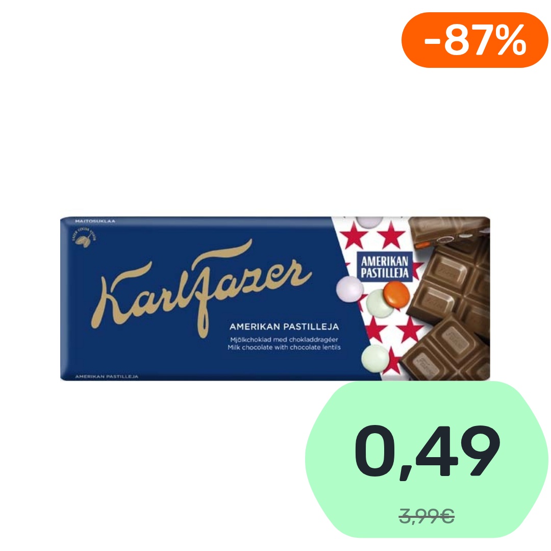Karl Fazer Amerikan pastilleja suklaalevy 180g