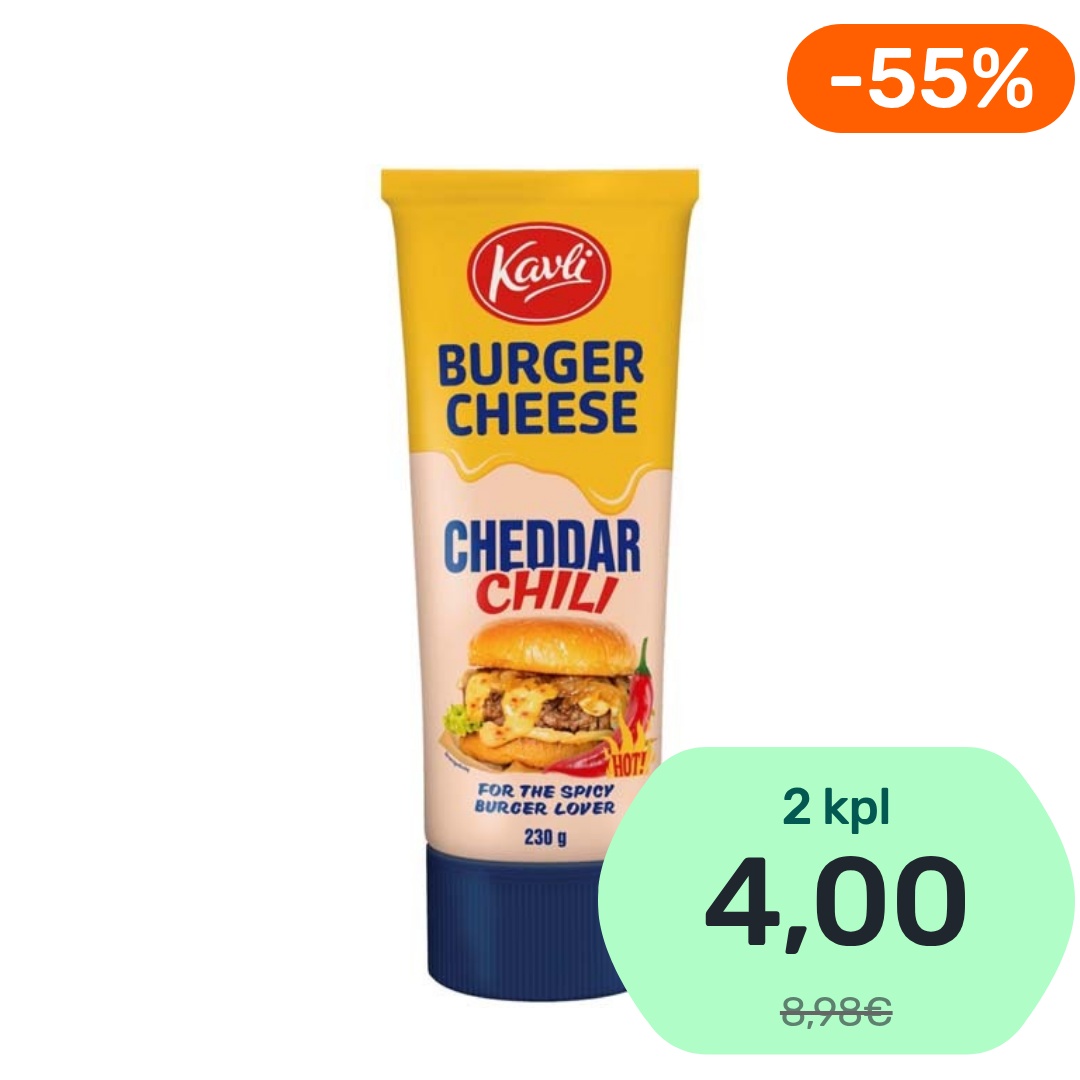 Kavli Burger Cheese Cheddar Chili cheddarjuustokastike 230g