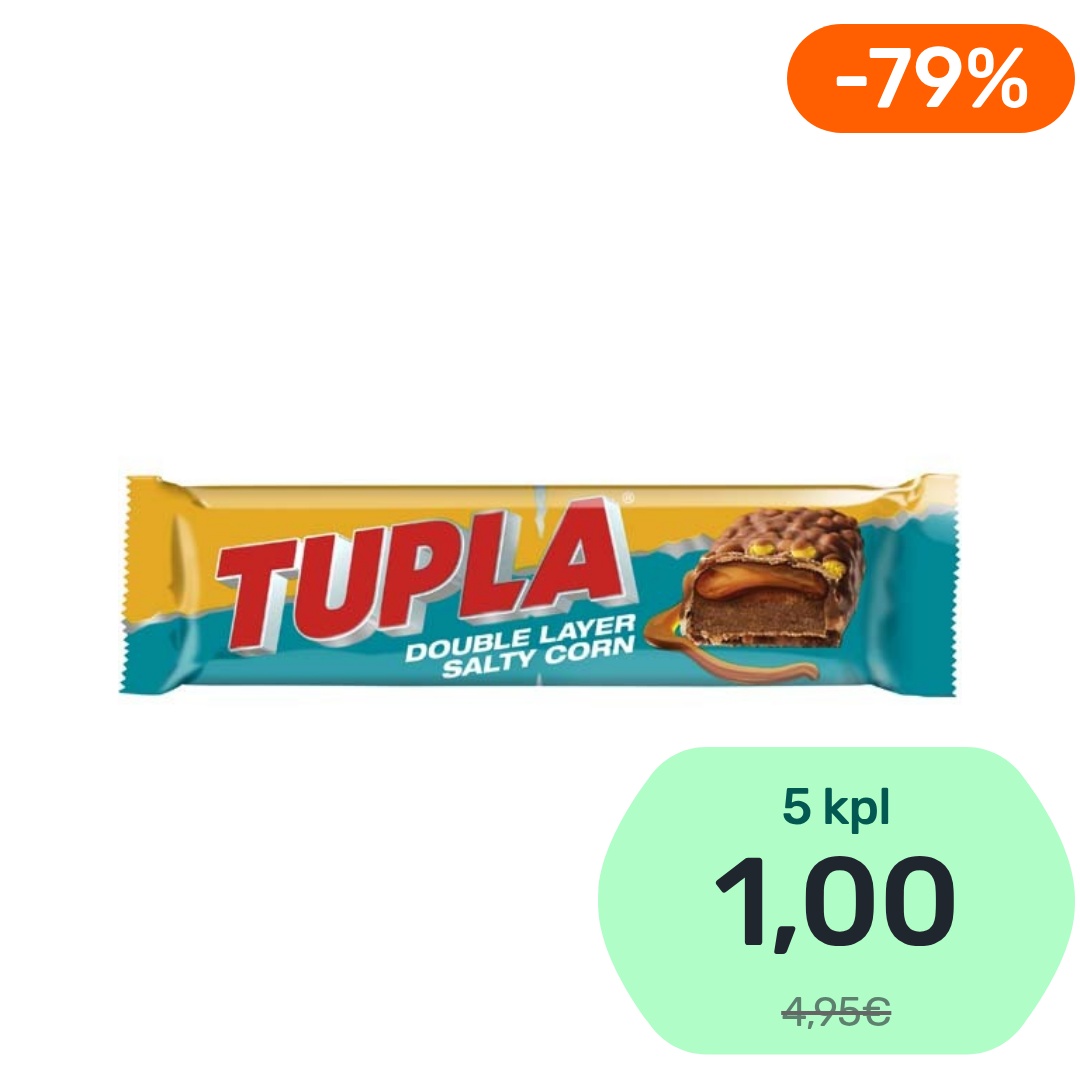 Tupla Double Layer Salty Corn suklaapatukka 48g
