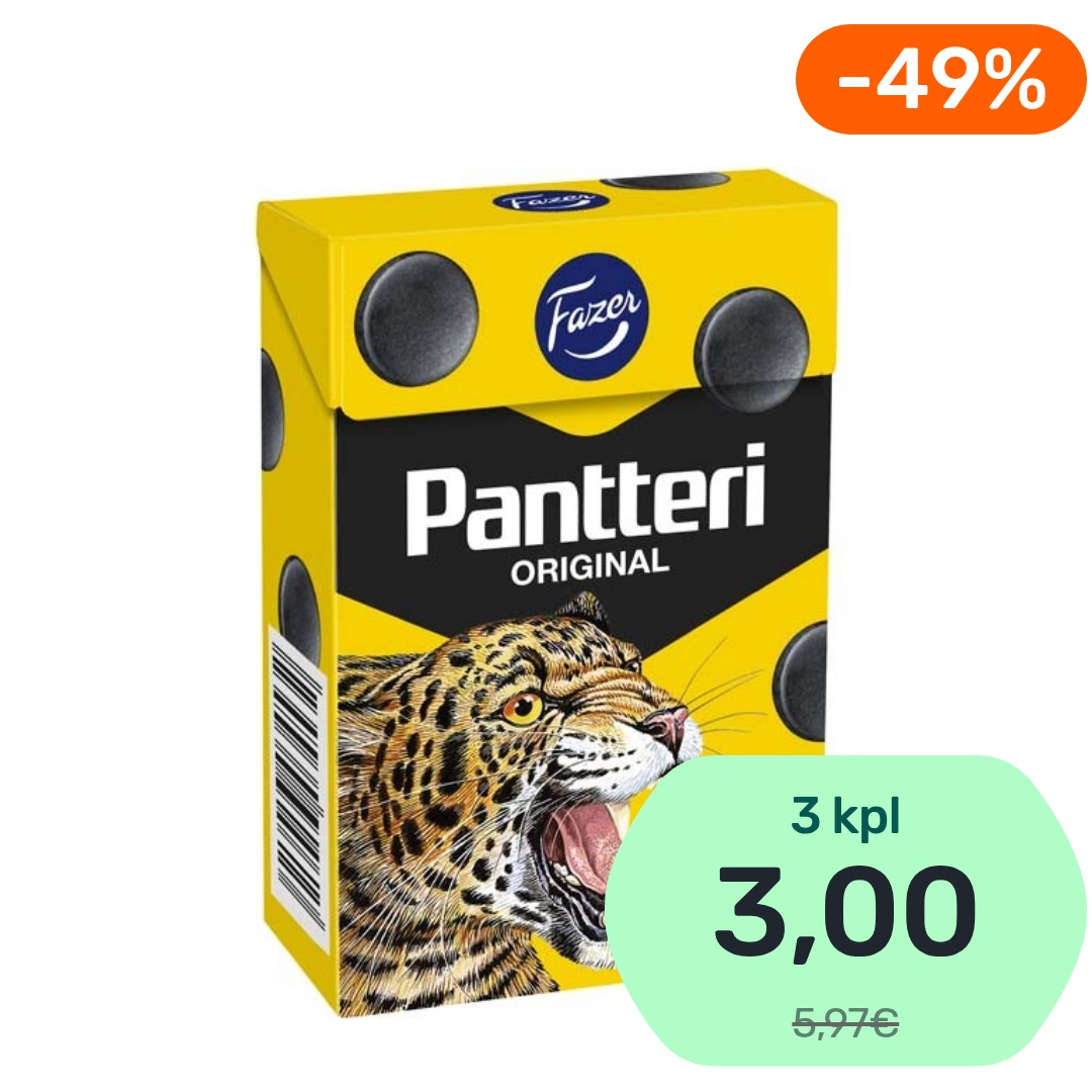 Fazer Pantteri Original salmiakkipastilli 70g