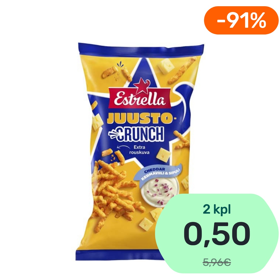 Estrella Juusto Crunch Kermaviili & Sipuli perunalastu 200g