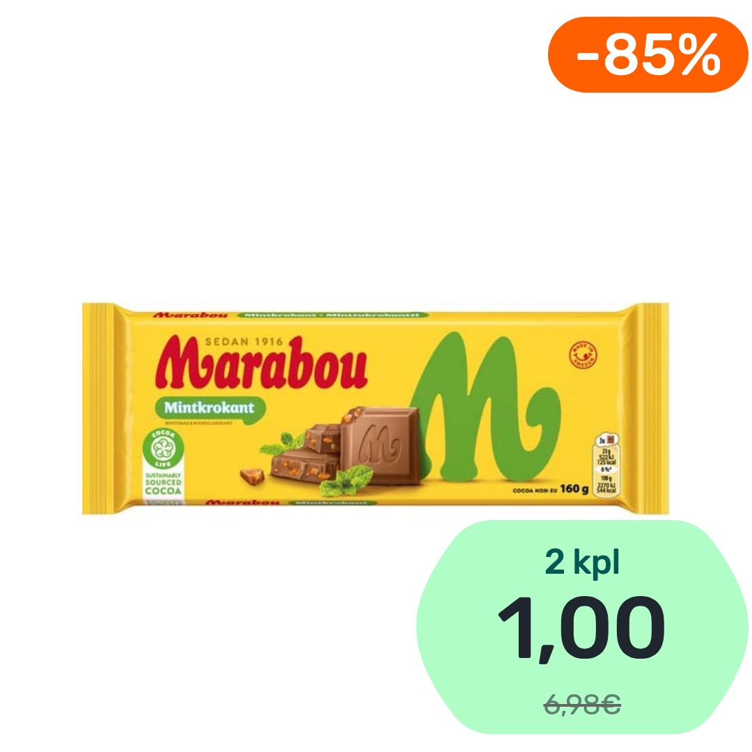 Marabou Mintkrokant suklaalevy 160g