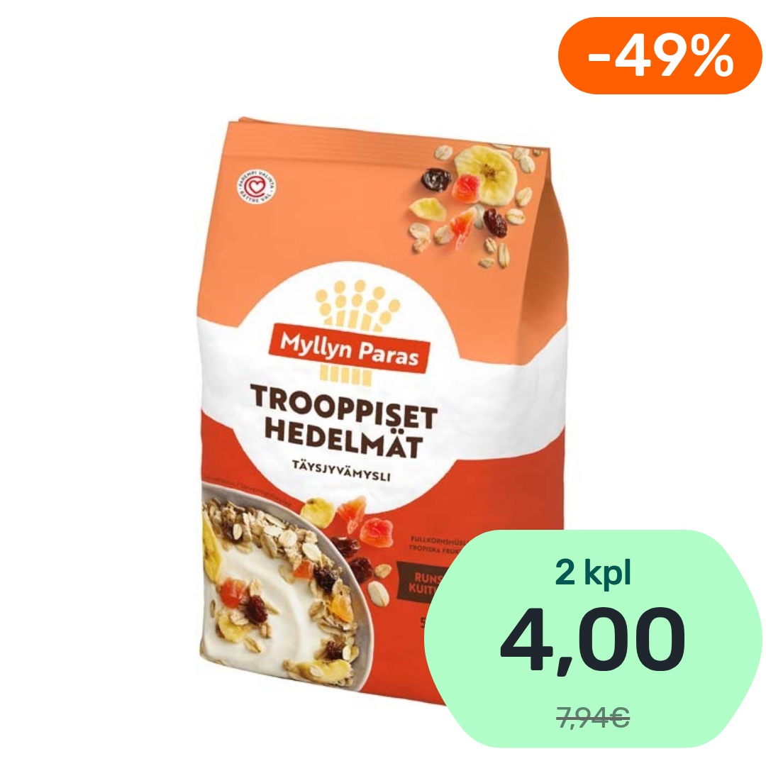 Myllyn Paras Trooppiset Hedelmät täysjyvämysli 500g