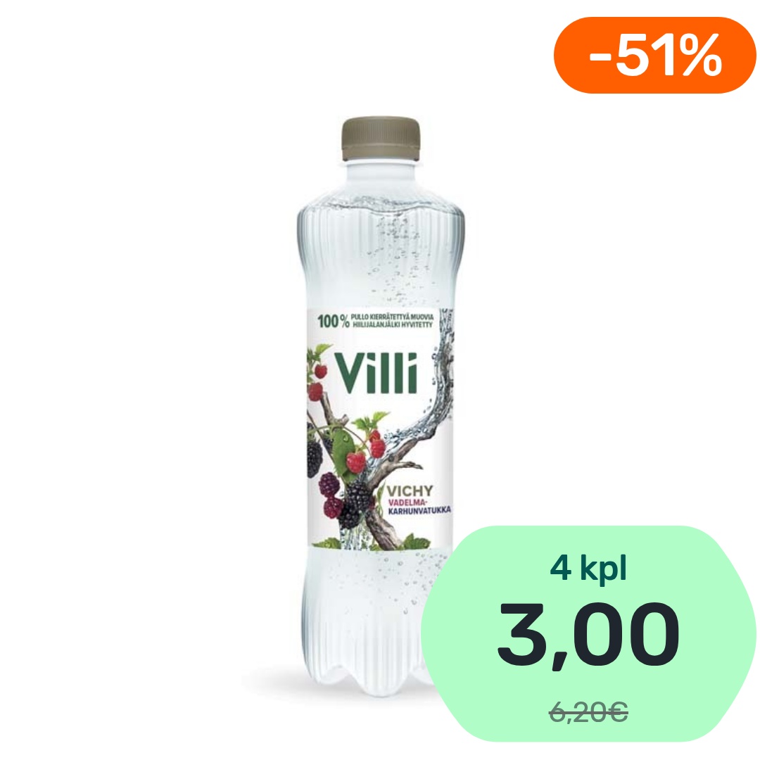 Villi Vichy Vadelma-Karhunvatukka kivennäisvesi 500ml