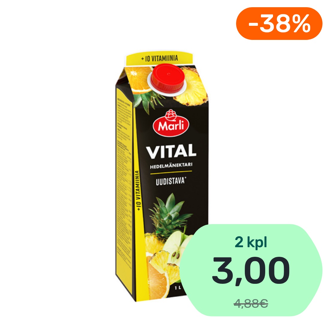 Marli Vital Hedelmänektari +10 vitamiinia mehujuoma 1l