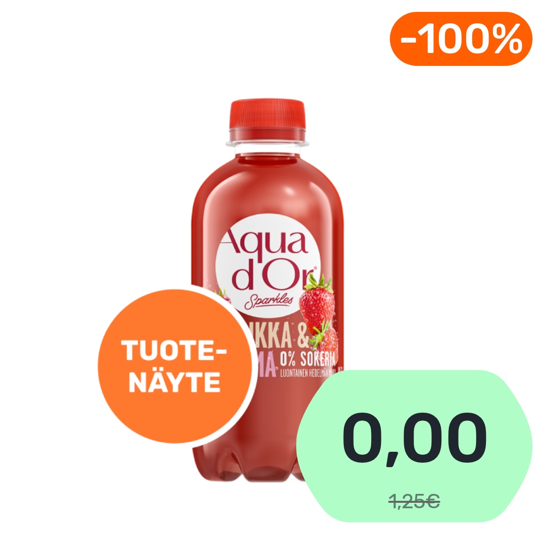 TUOTENÄYTE Aqua d'Or Sparkles Mansikka ja Vadelma hiilihapotettu juoma 300ml