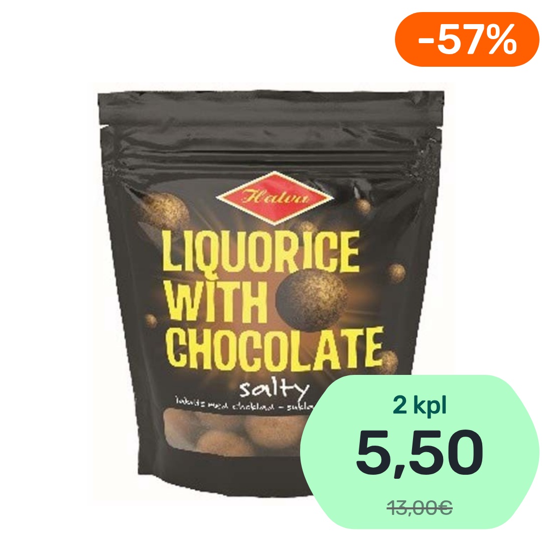 Halva Suklaalakukuulat Salmiakki valkosuklaakuorrutettu lakritsi 230g