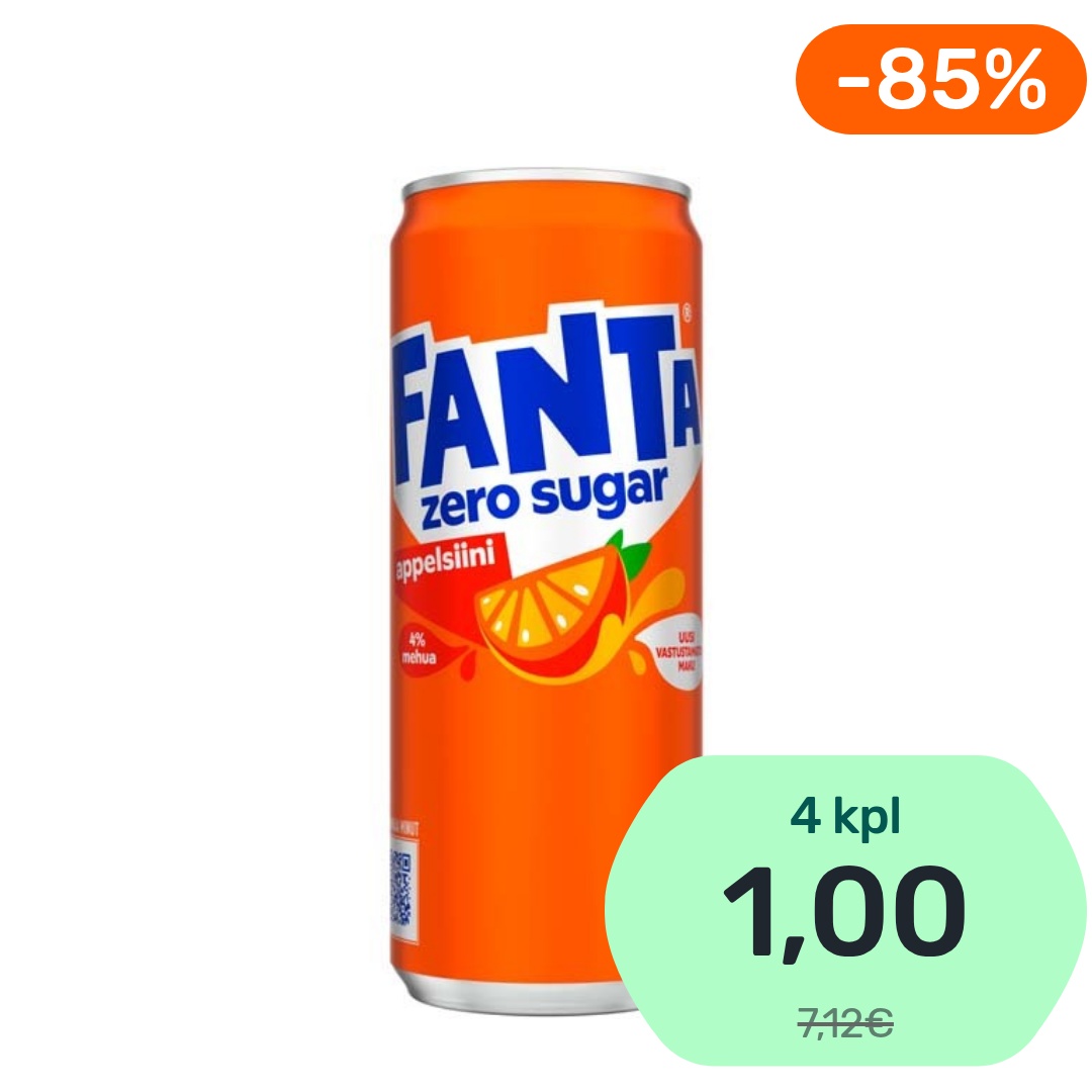 Fanta Appelsiini Zero virvoitusjuoma 330ml