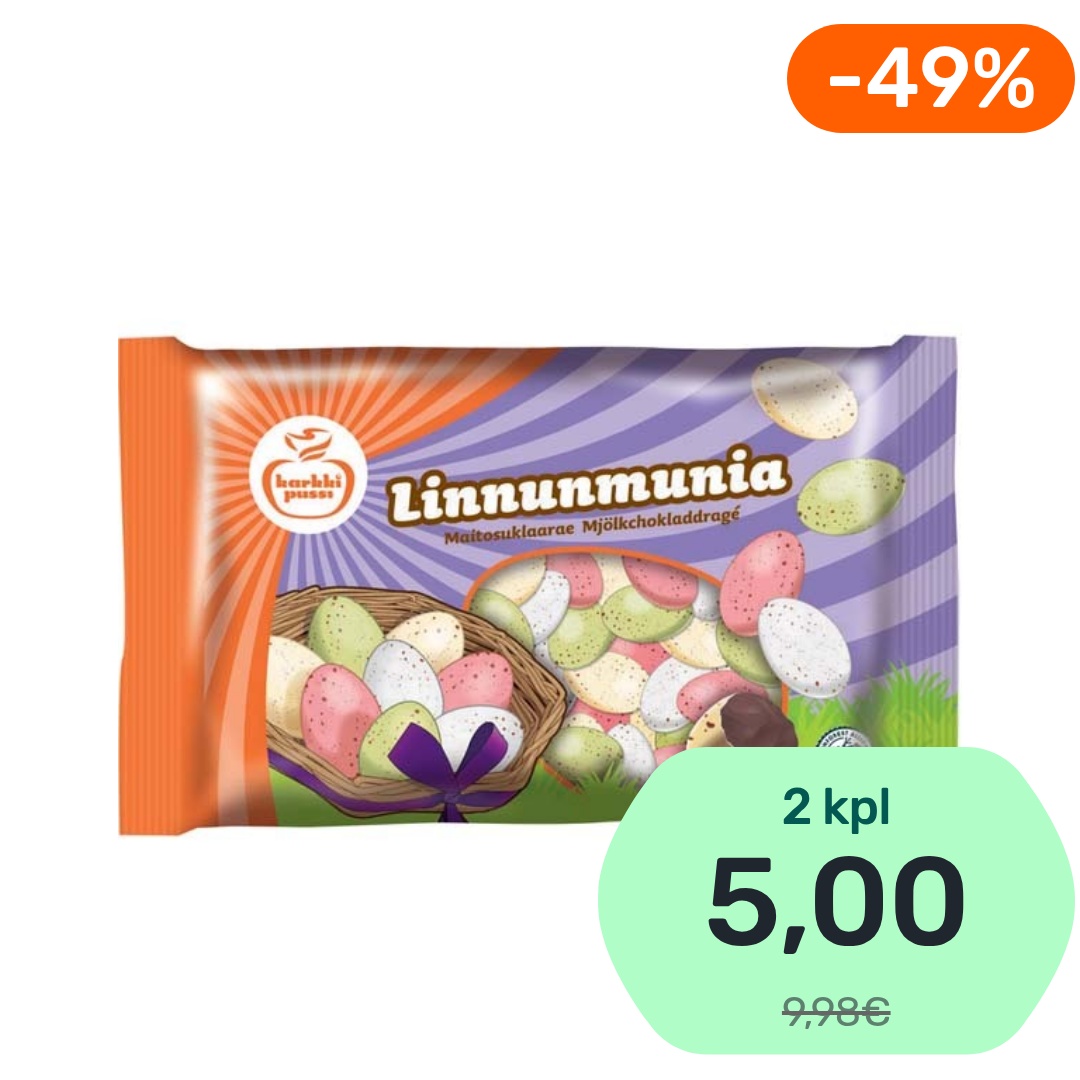 Karkkipussi Linnunmunia maitosuklaarae 184g
