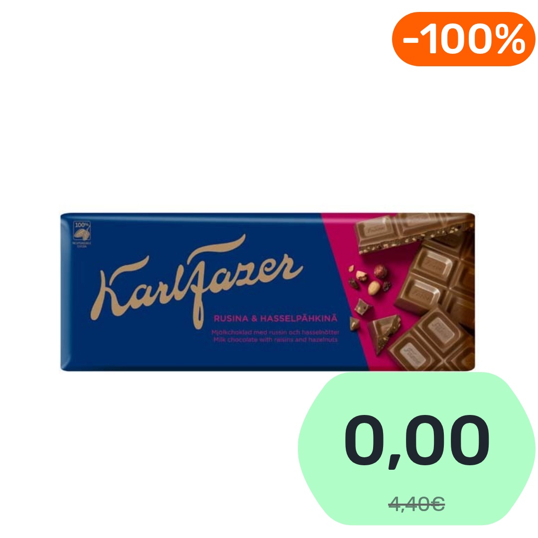 Karl Fazer Rusina & Hasselpähkinä suklaalevy 200g