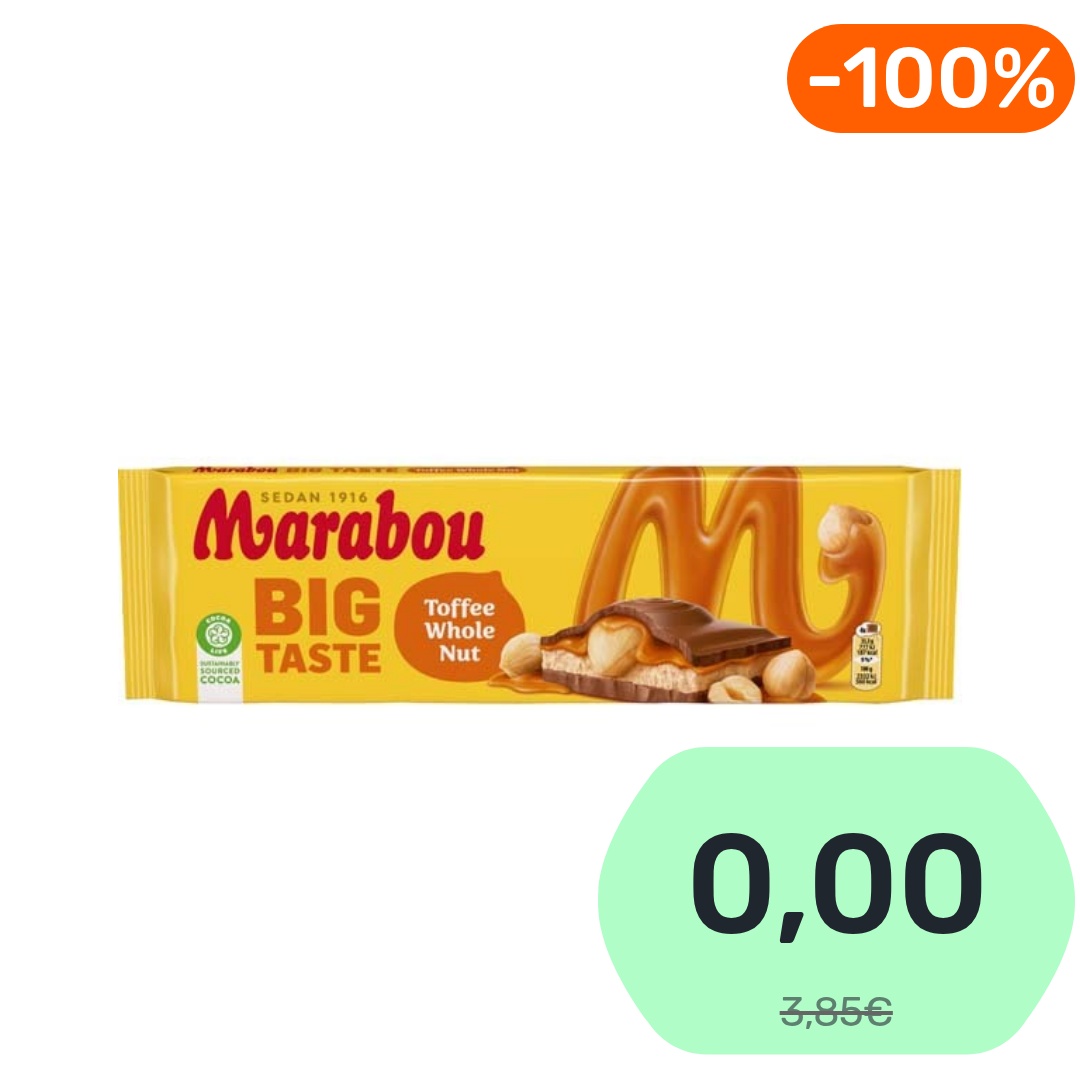 Marabou Big Taste Toffee Whole Nut suklaalevy 300g