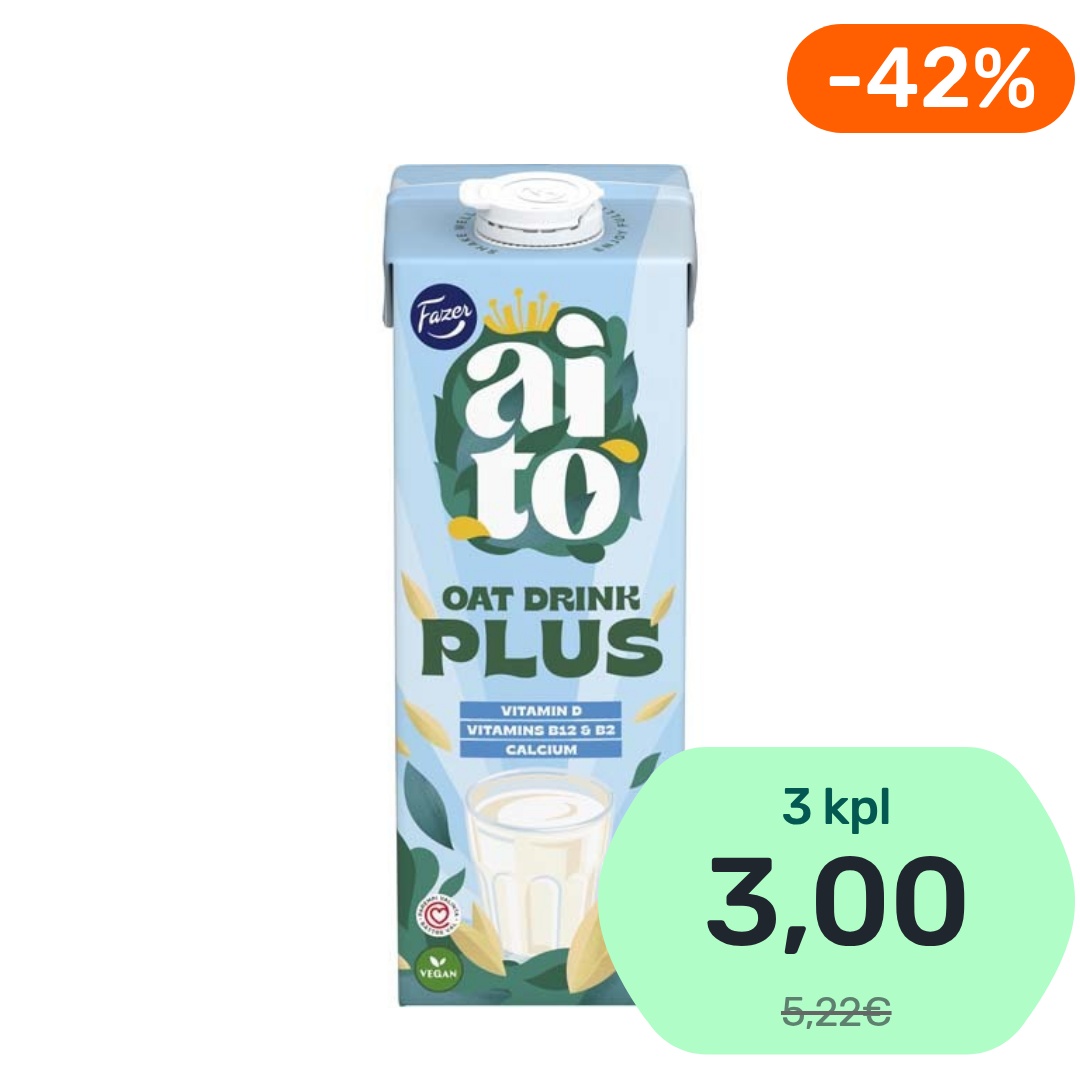 Fazer Aito Plus kaurajuoma UHT 1L