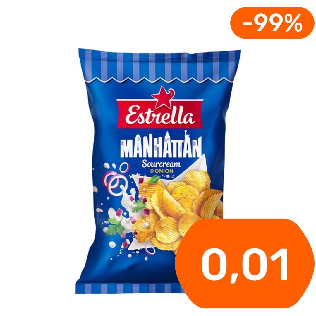 Estrella Manhattan Sourcream & Onion maustettu perunalastu 275g