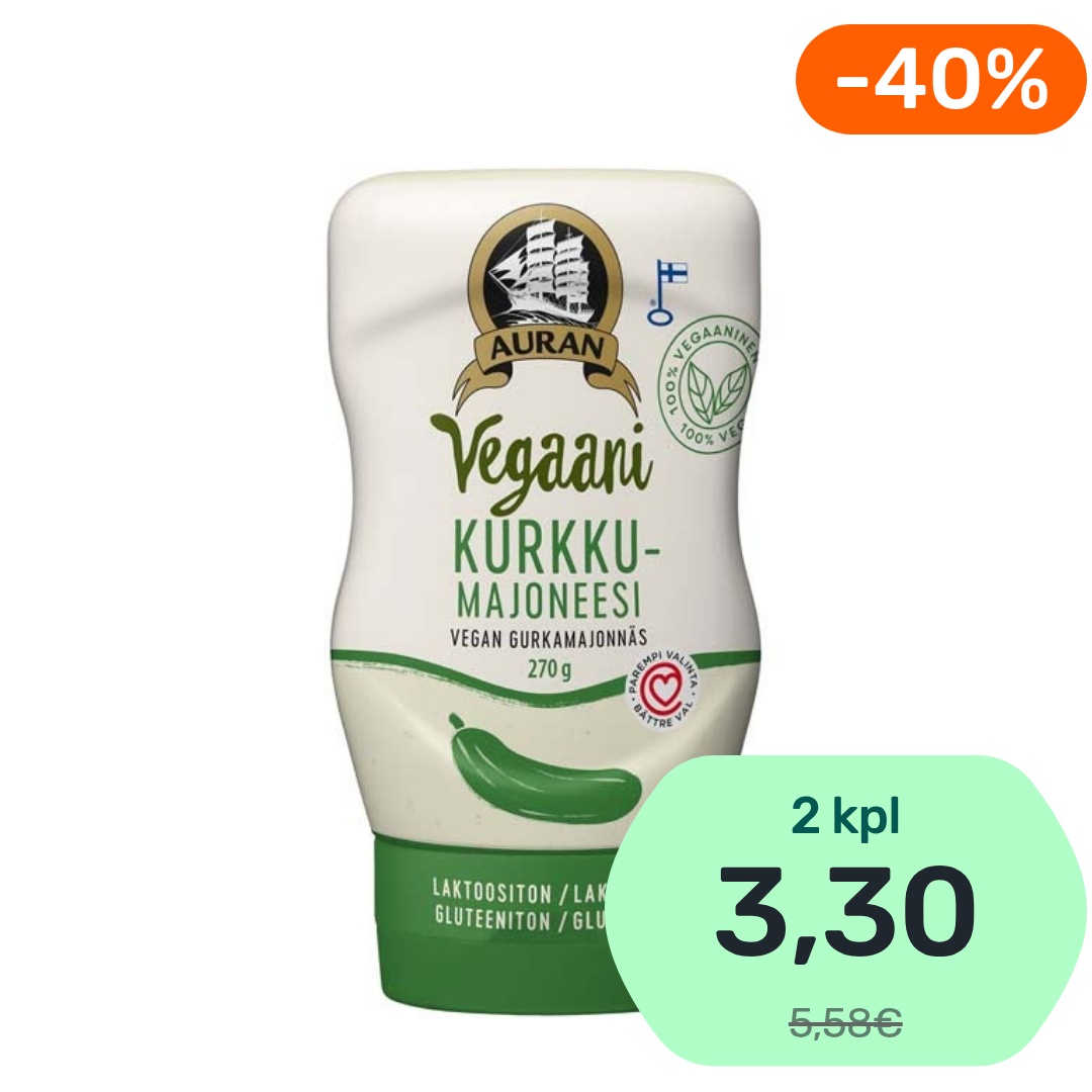 Auran Vegaani kurkkumajoneesi 270g
