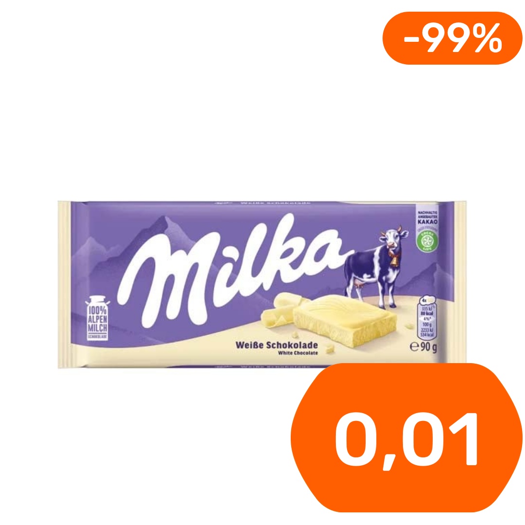 Milka White valkosuklaalevy 90g