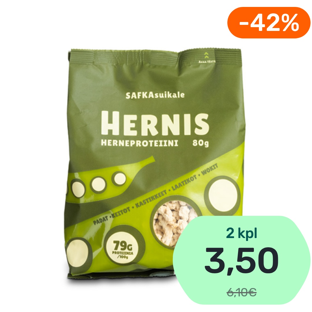 Hernis Safkasuikale herneproteiini 75g (kts. kuvaus)