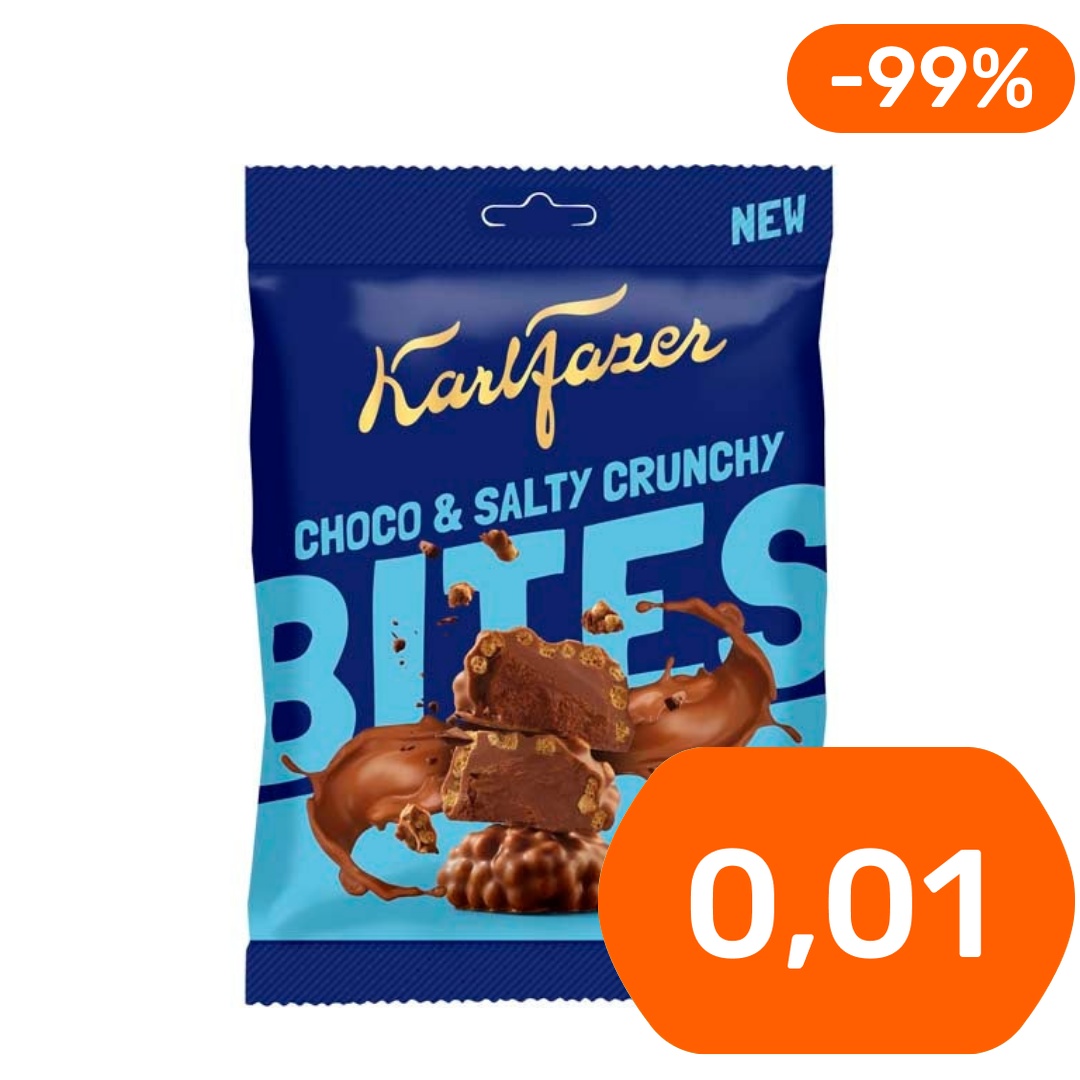 Karl Fazer Choco & Salty Crunchy Bites suklaamakeinen 94g