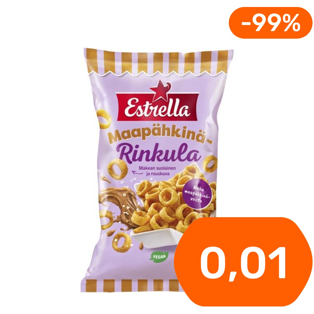 Estrella Maapähkinärinkula maissisnacks 175g