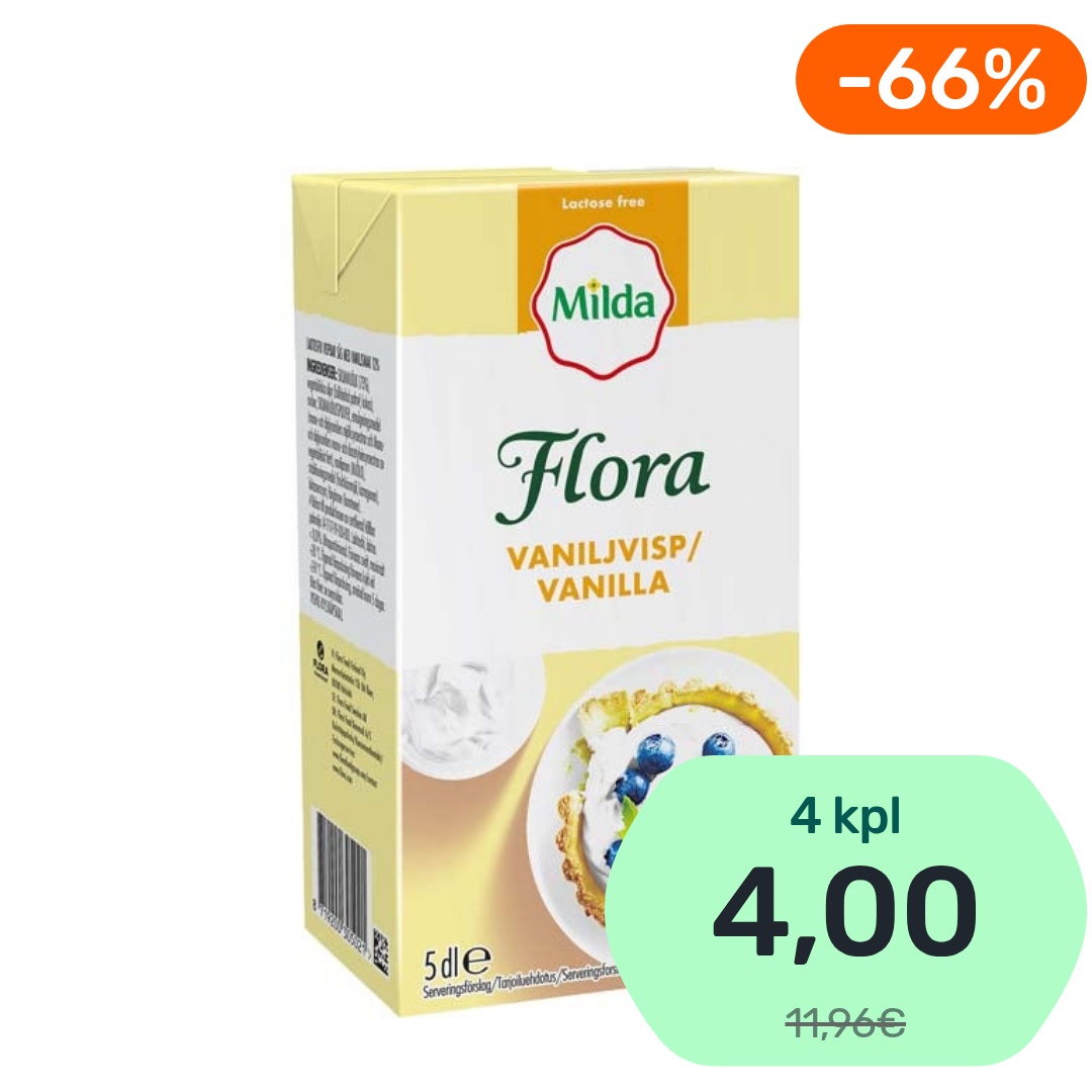 Flora by Milda Vanilla laktoositon vanilliinikastike 5dl