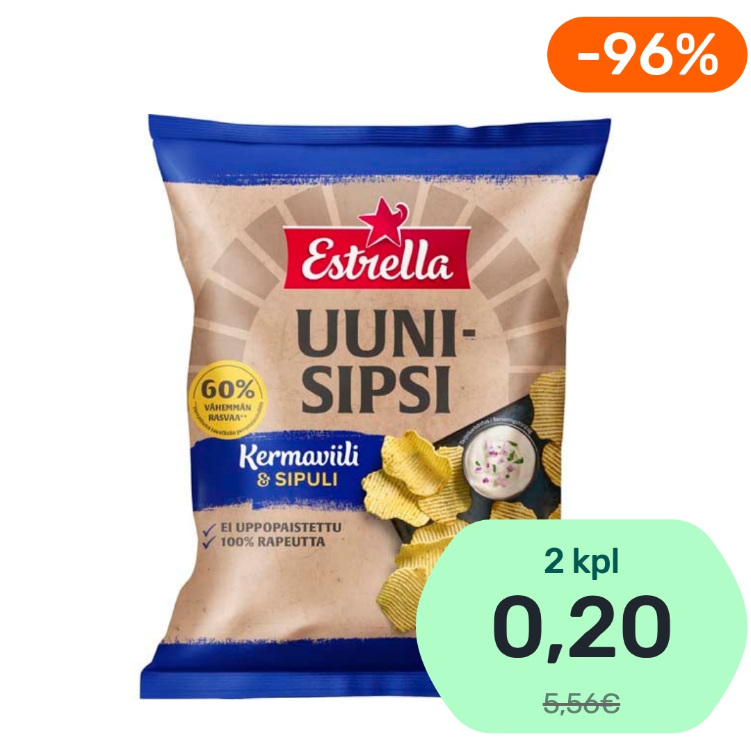 Estrella Uunisipsi kermaviili & sipuli perunalastu 125g