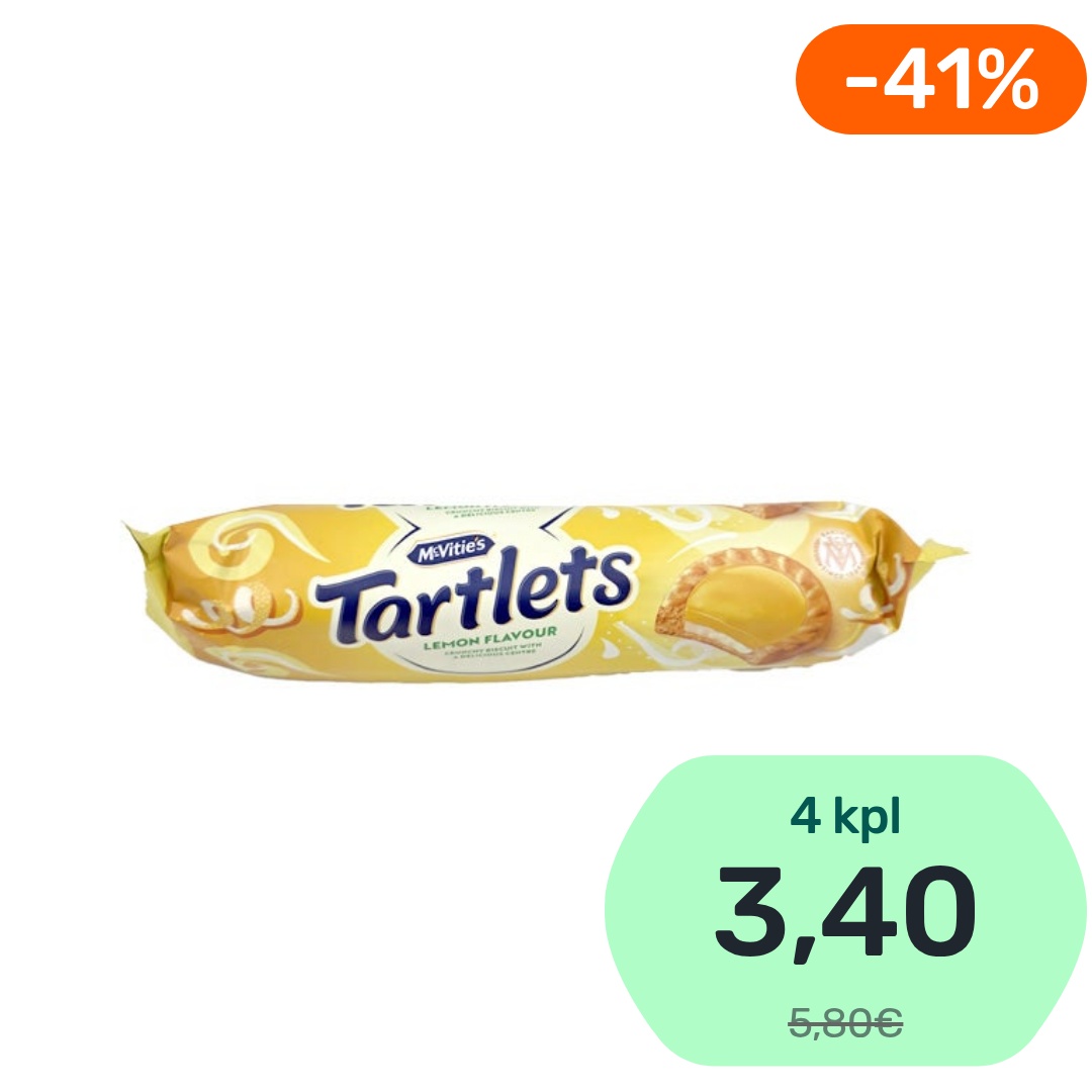 McVities Tartlets Lemon Flavour sitruuna-täytekeksi 100g