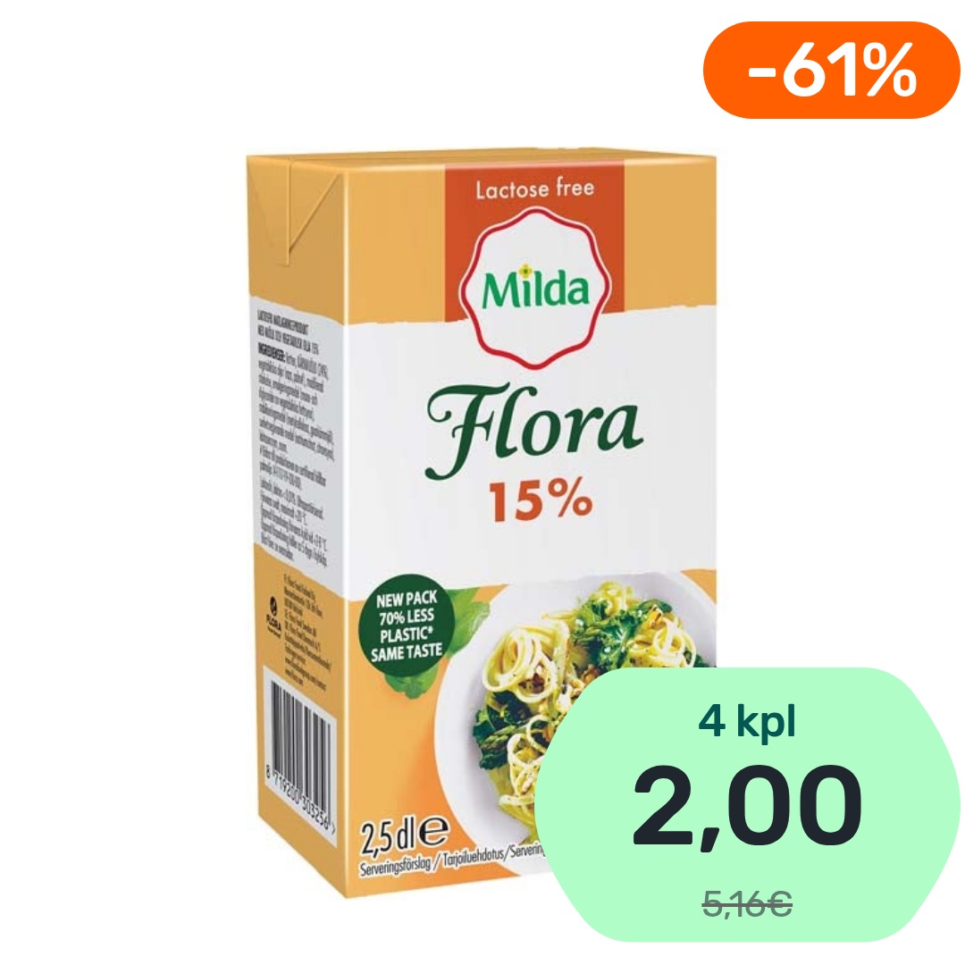 Flora by Milda Ruoka 15% ruoanlaittotuote laktoositon 250ml