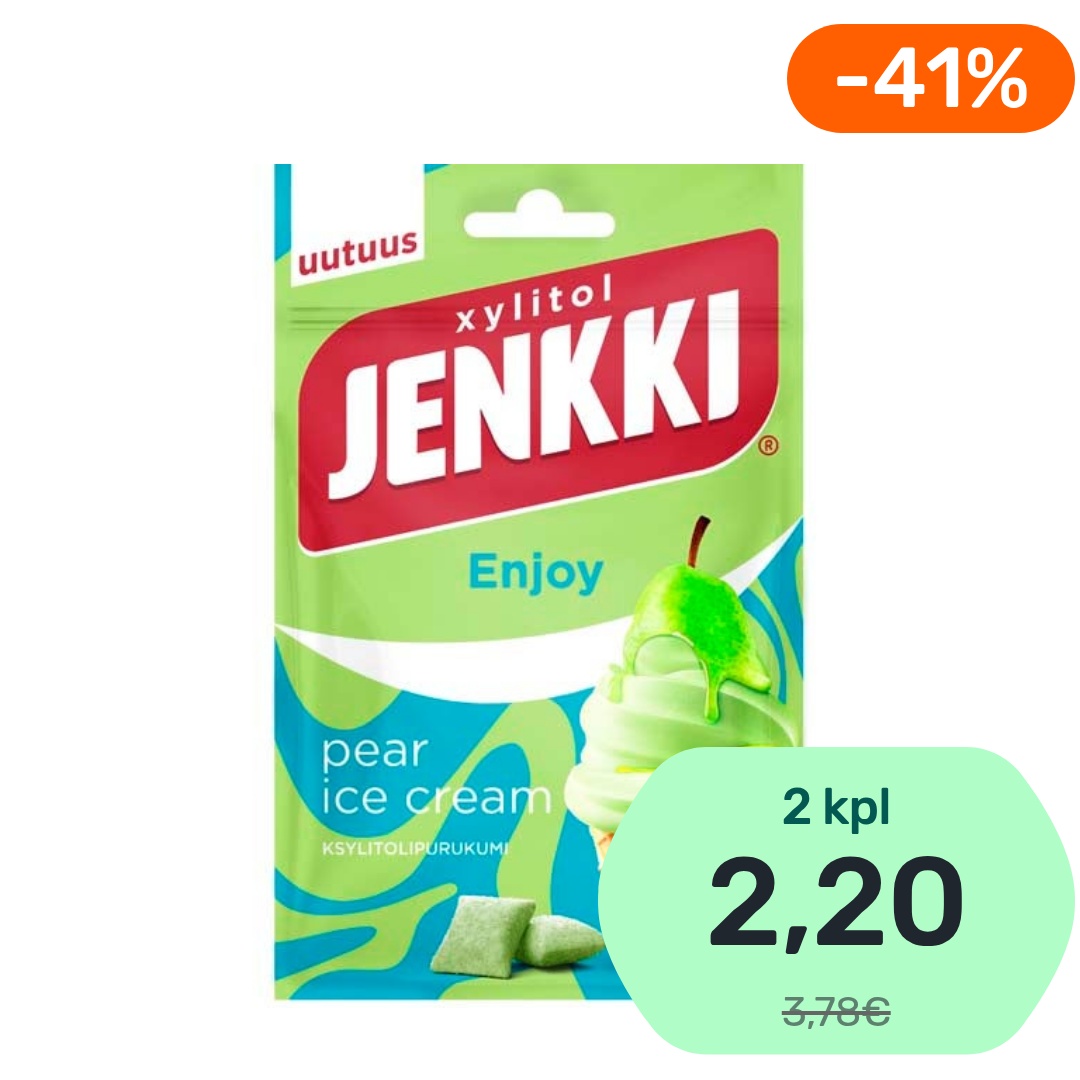 Jenkki Enjoy Pear Ice Cream ksylitolipurukumi 35g