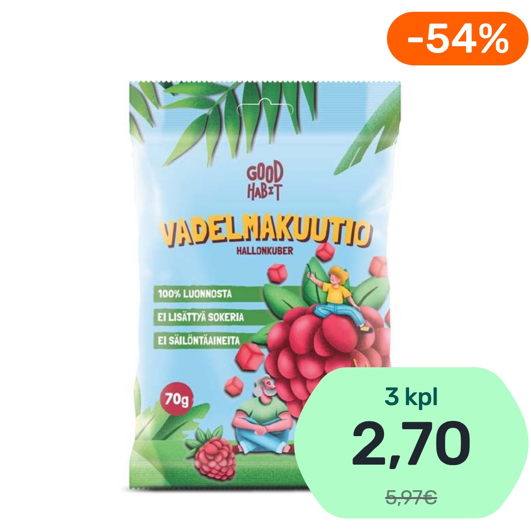Good Habit Vadelmakuutio 70g