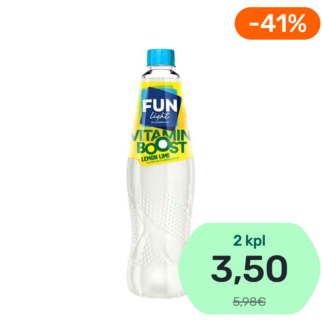 Fun Light Vitamin Boost Lemon Lime juomatiiviste 800ml
