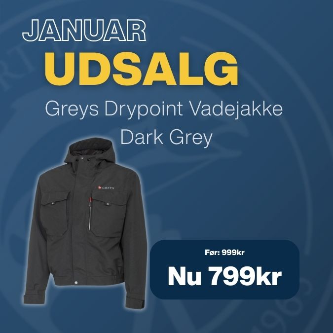 Greys Drypoint Vadejakke Dark Grey - Kun 799kr - spar 20%